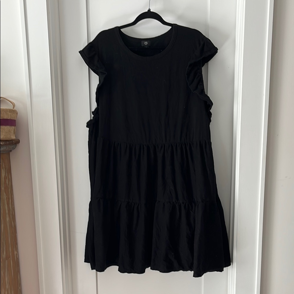 River Island Elegant Black Ruffle Mini Dress